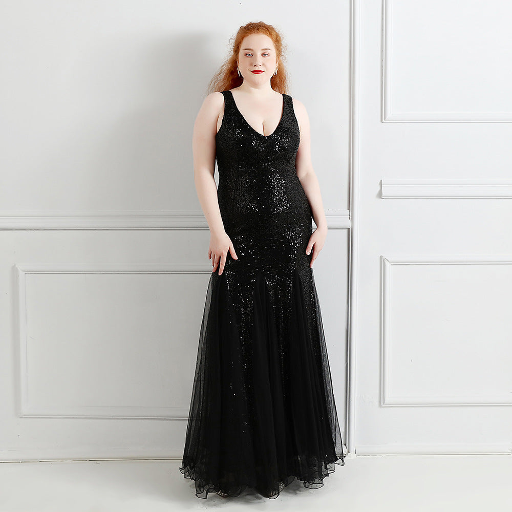 Fat Size Fat Beauty Costume Banquet Evening Dress - Grace Beauty H&C