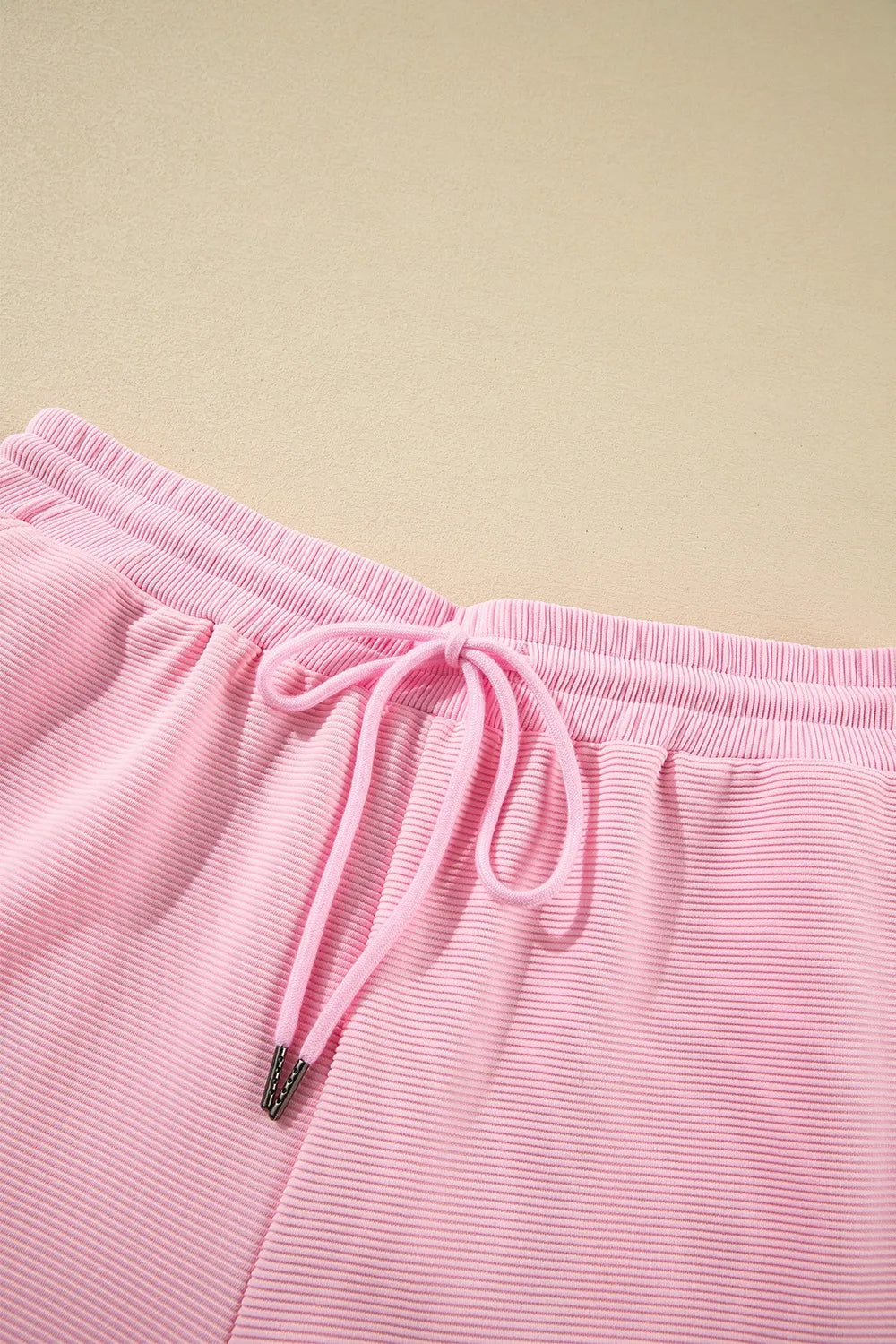 Textured Ruffled Sleeve Zipped Top and Wide Leg Pants Set - Grace Beauty H&C