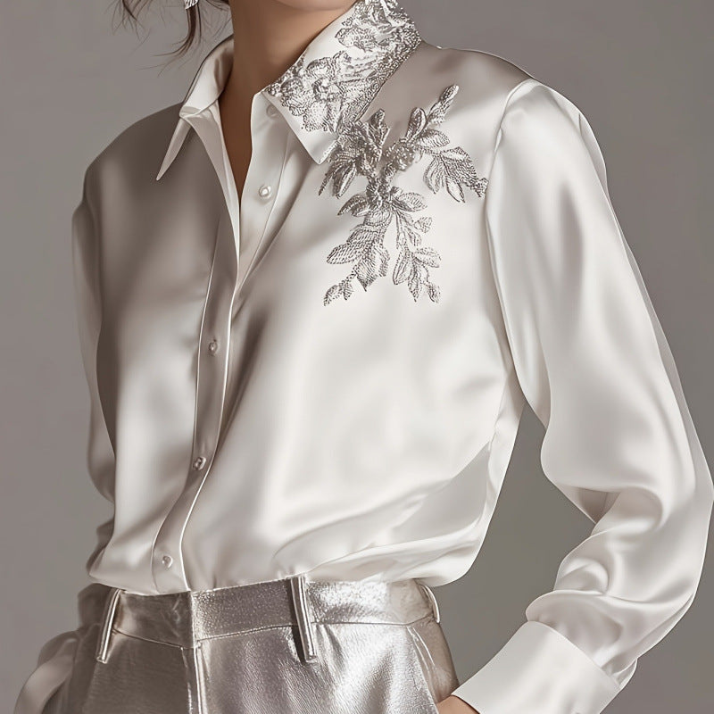 European And American Quality Embroidery Top Shirt Loose - Grace Beauty H&C