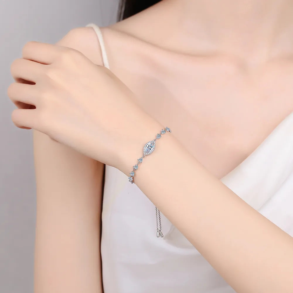 1 Carat Moissanite 925 Sterling Silver Bracelet - Grace Beauty H&C