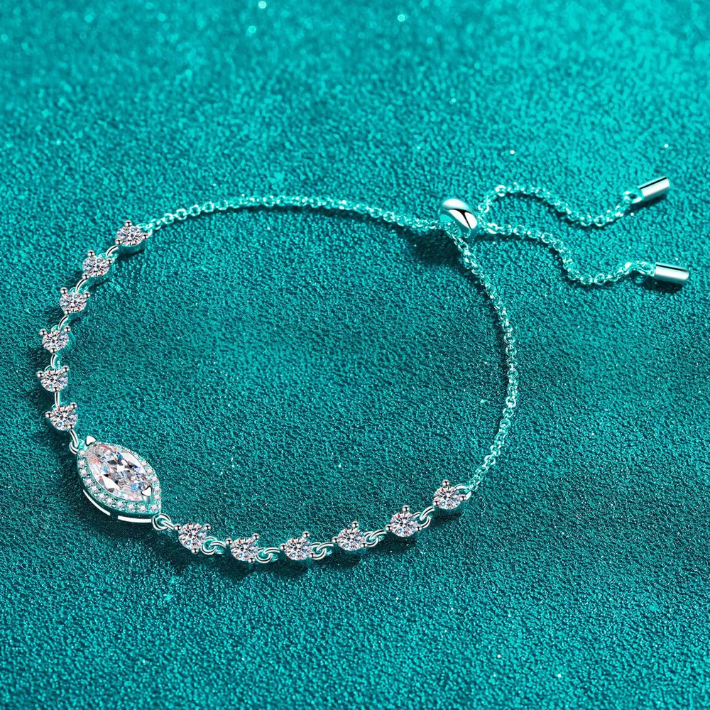 1 Carat Moissanite 925 Sterling Silver Bracelet - Grace Beauty H&C