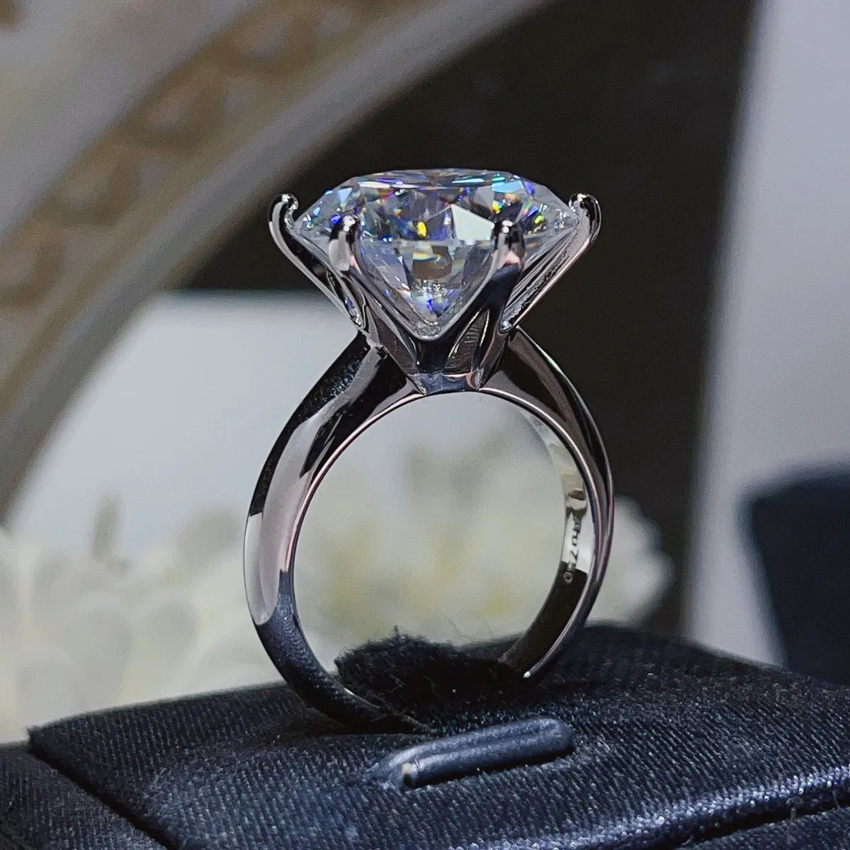 10 Carat Moissanite 925 Sterling Silver Ring - Grace Beauty H&C