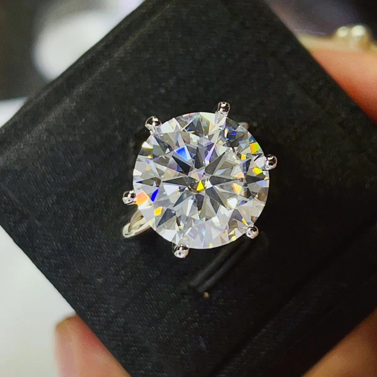 10 Carat Moissanite 925 Sterling Silver Ring - Grace Beauty H&C