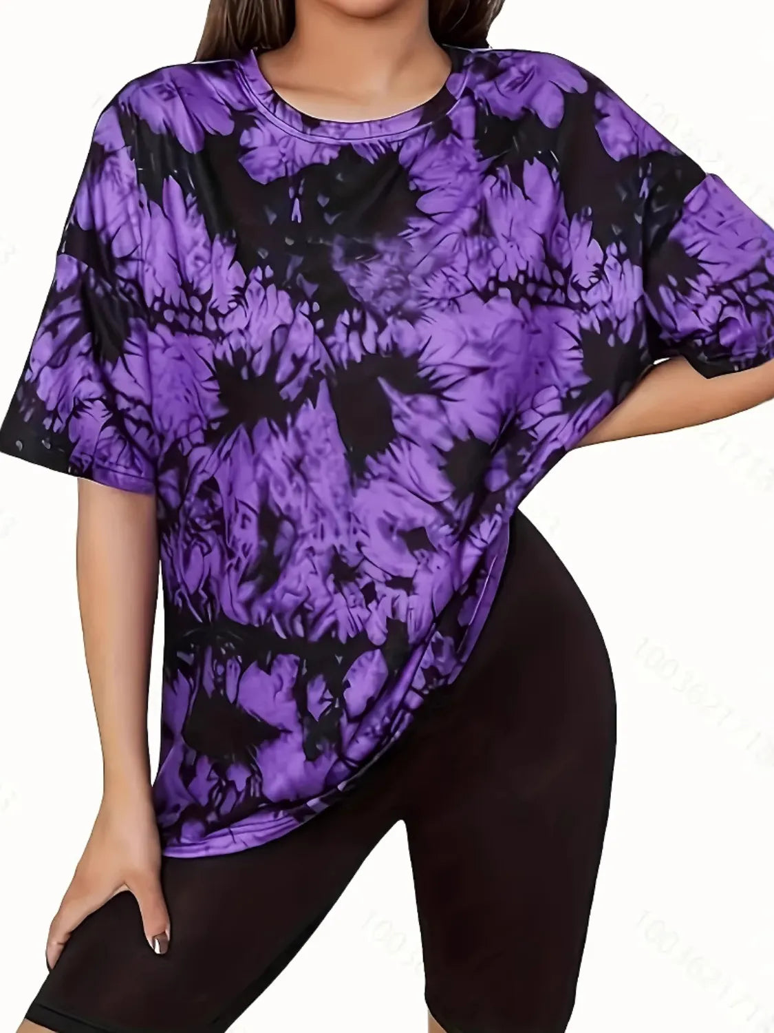 Tie-Dye Round Neck Short Sleeve T-Shirt - Grace Beauty H&C