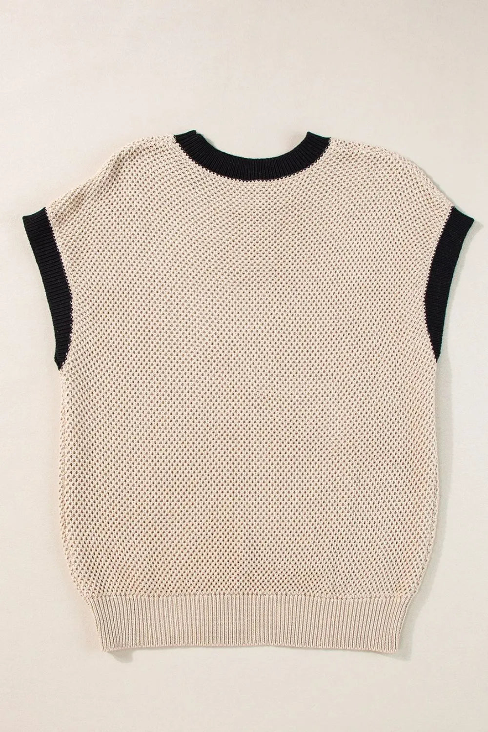 Textured Knit Sweater with Contrast Trim Details - Grace Beauty H&C