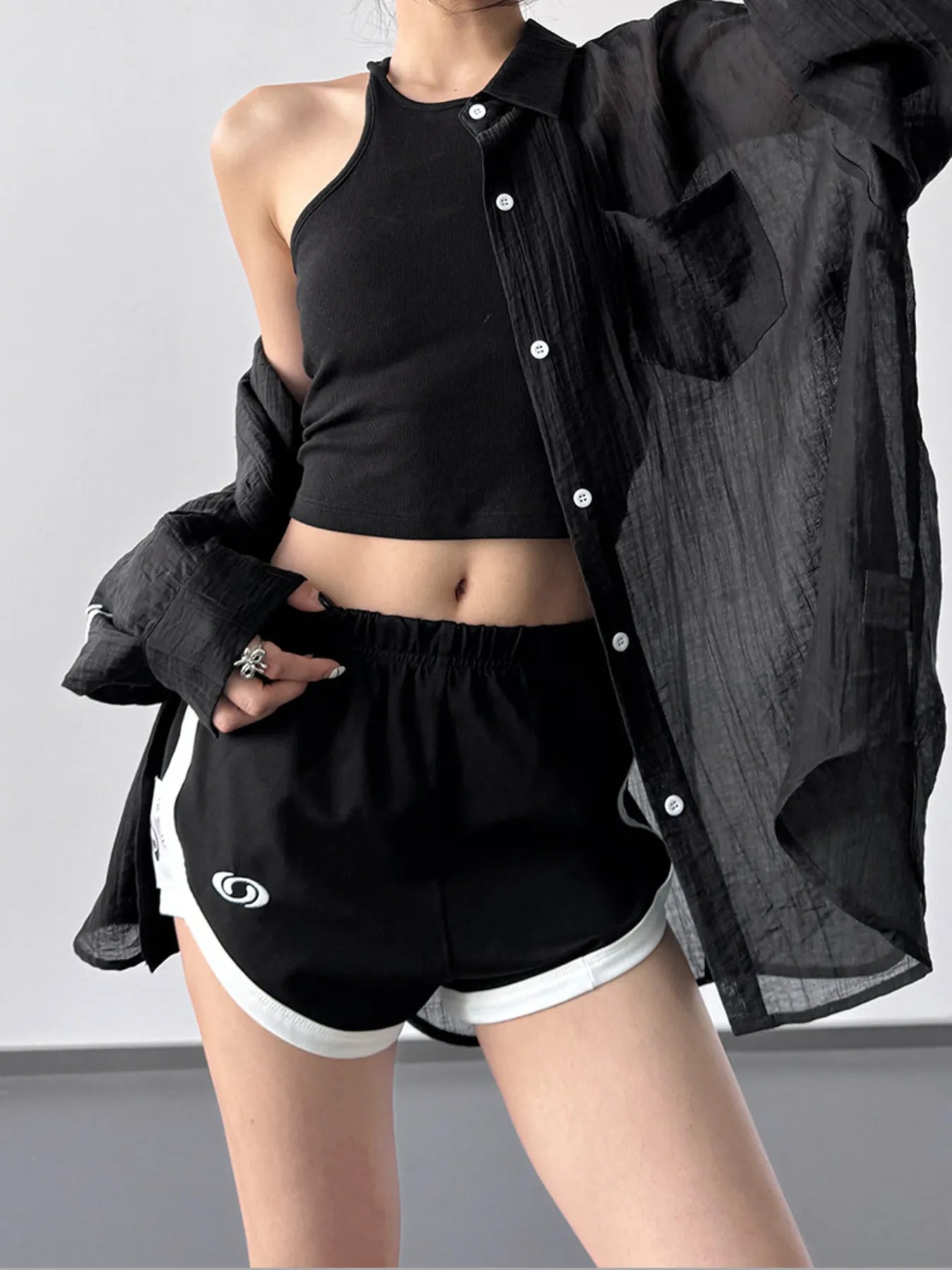 Button-Up Long Sleeve Oversized Shirt - Grace Beauty H&C