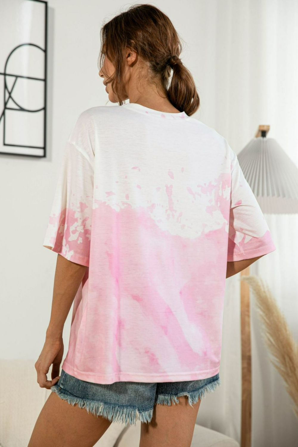 Tie-Dye Round Neck Tee Shirt - Grace Beauty H&C