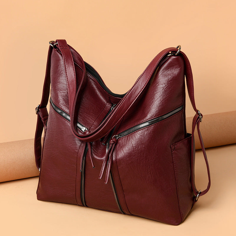 Soft Leather Versatile Leisure Shoulder Bag Multifunctional Backpack - Grace Beauty H&C