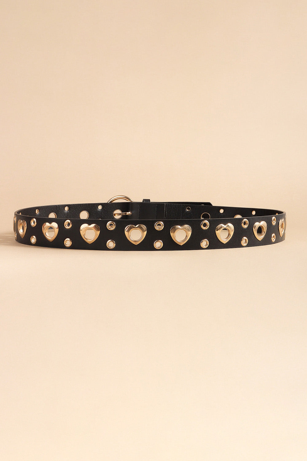 Heart Shape Alloy Detail PU Leather Belt - Grace Beauty H&C