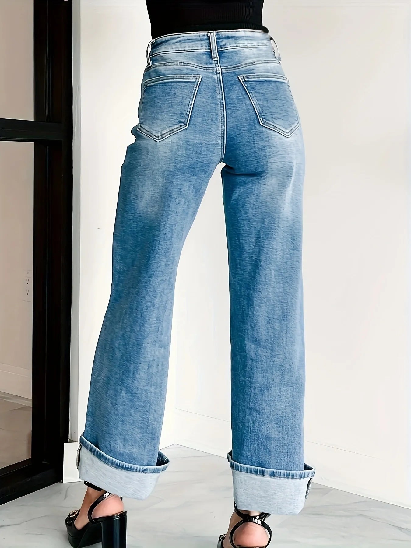 High-Waisted Wide Leg Jeans - Grace Beauty H&C