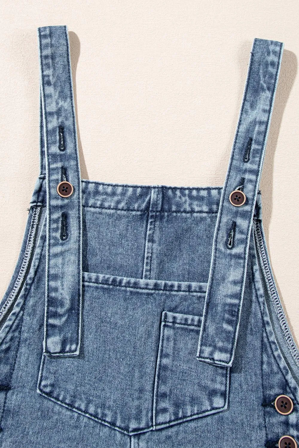 Distressed Denim Overalls – Wide Leg Bib Pocket Jumpsuit - Grace Beauty H&C