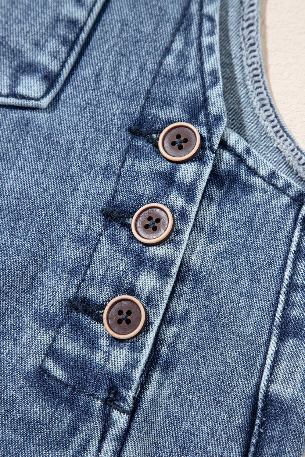 Distressed Denim Overalls – Wide Leg Bib Pocket Jumpsuit - Grace Beauty H&C