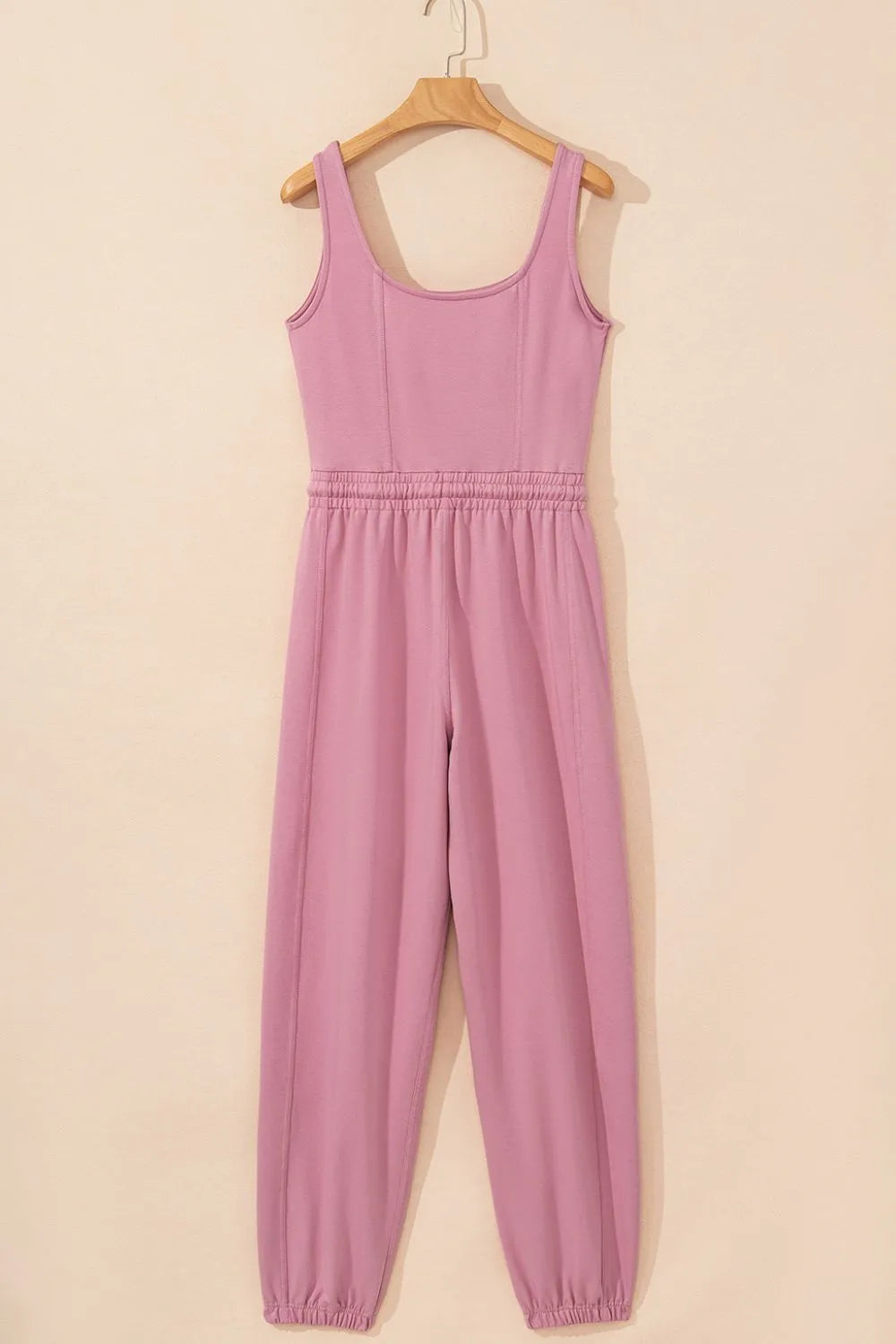 Elastic Waist Sleeveless Square Neck Jumpsuit – Chic One-Piece Outfit - Grace Beauty H&C
