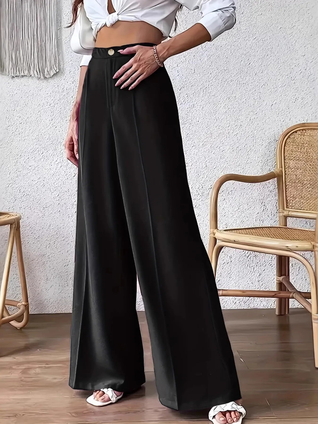 High Waist Wide Leg Pants - Grace Beauty H&C