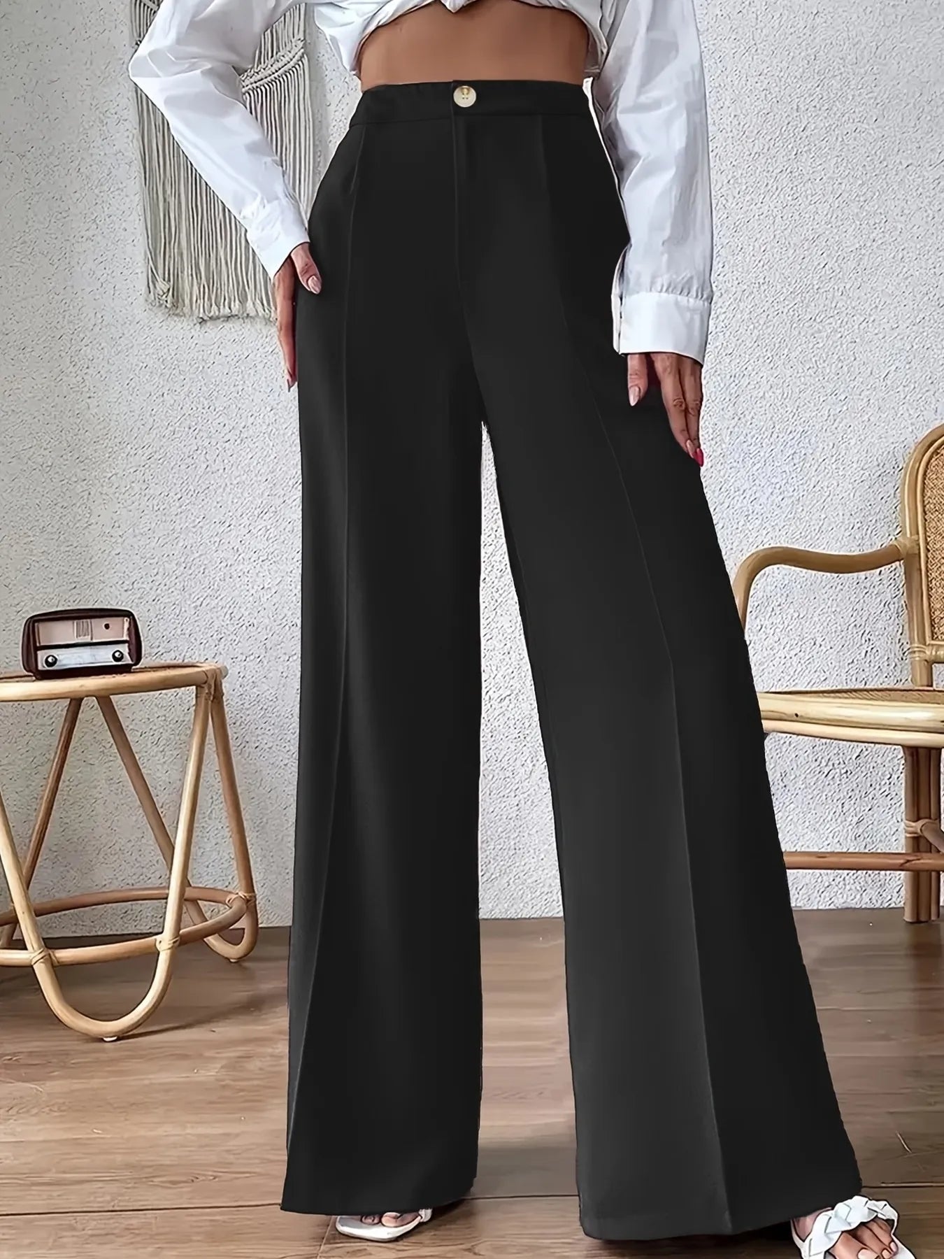 High Waist Wide Leg Pants - Grace Beauty H&C