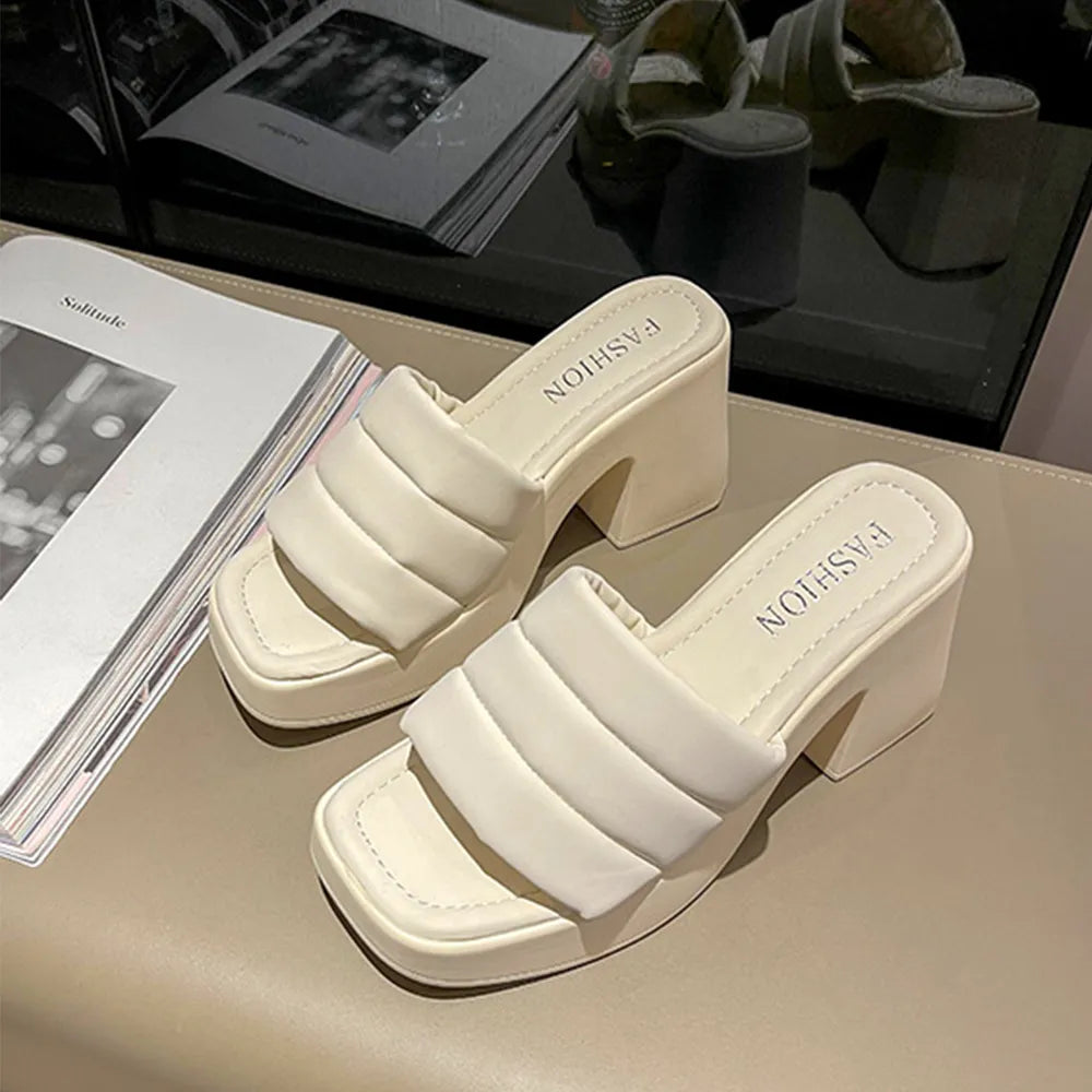 Open Toe Block Heel Sandals - Grace Beauty H&C