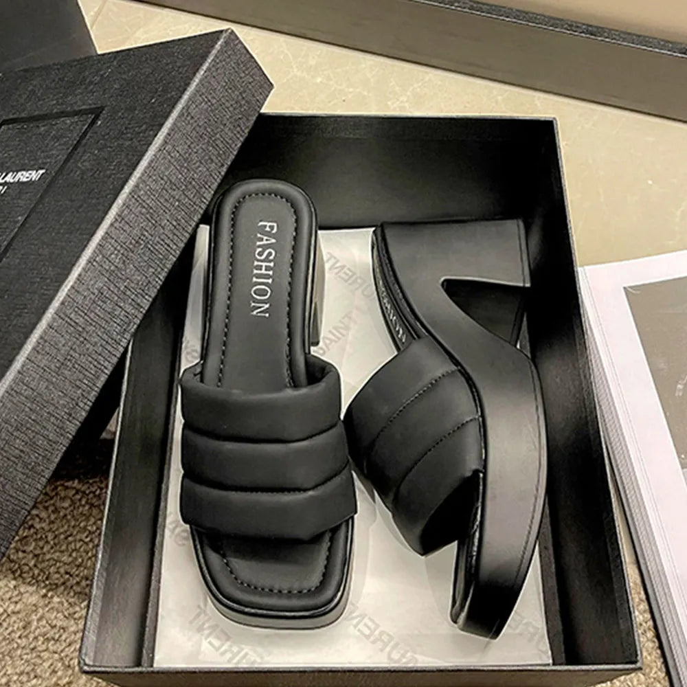 Open Toe Block Heel Sandals - Grace Beauty H&C