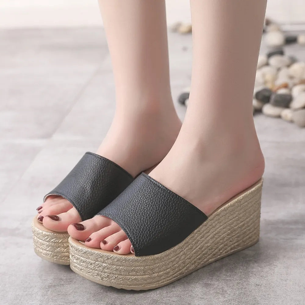 PU Leather Open Toe Sandals - Grace Beauty H&C