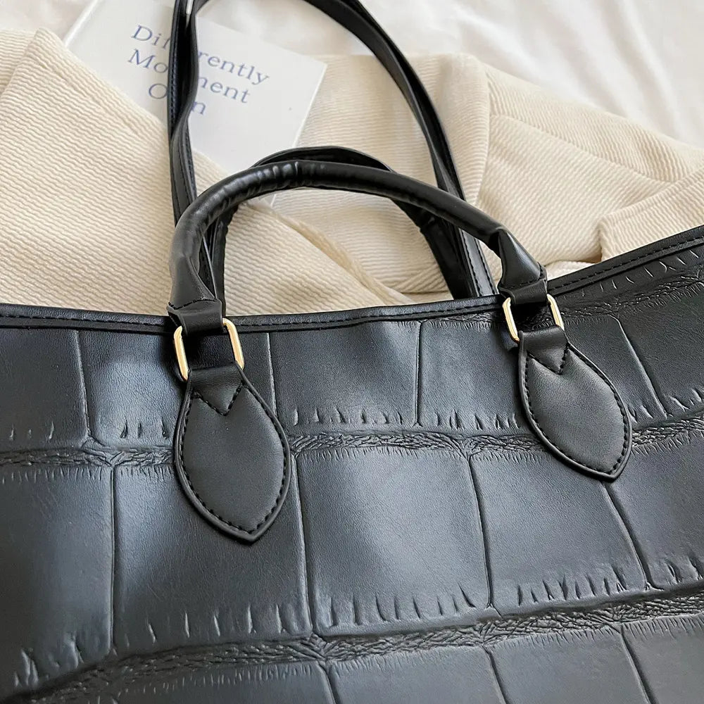 PU Leather Tote Bag for Women – Everyday Shoulder Handbag - Grace Beauty H&C
