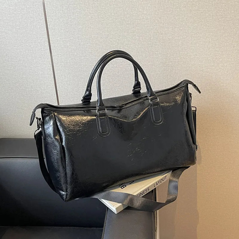 PU Leather Travel Duffel Bag – Oversized Weekender - Grace Beauty H&C