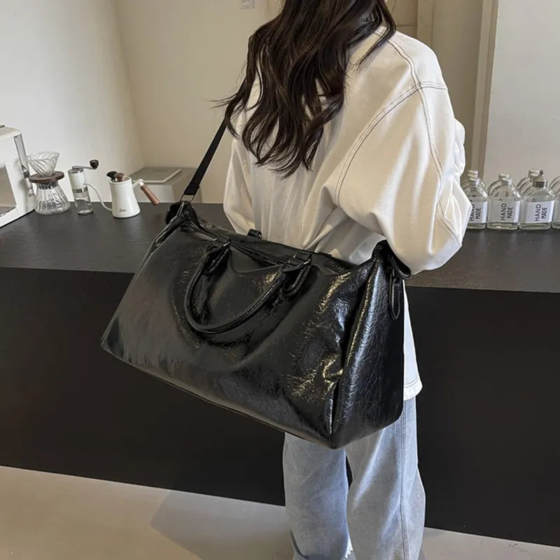 PU Leather Travel Duffel Bag – Oversized Weekender - Grace Beauty H&C