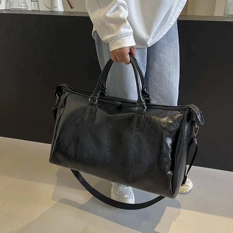 PU Leather Travel Duffel Bag – Oversized Weekender - Grace Beauty H&C