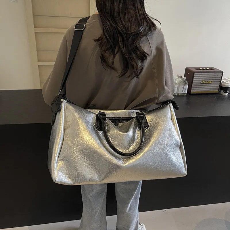 PU Leather Travel Duffel Bag – Oversized Weekender - Grace Beauty H&C