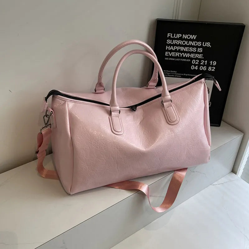 PU Leather Travel Duffel Bag – Oversized Weekender - Grace Beauty H&C