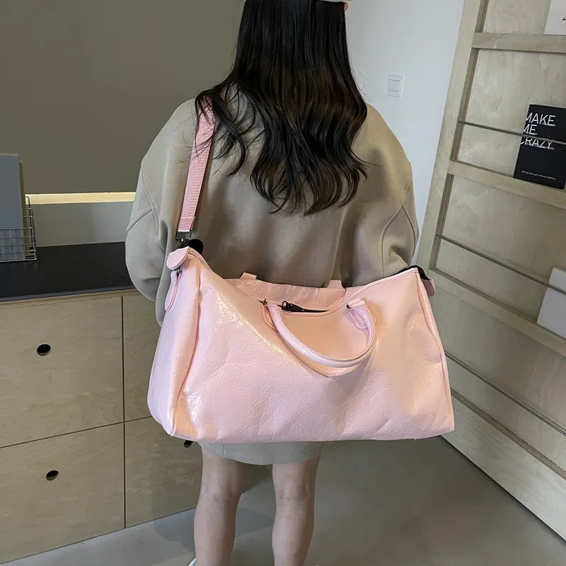 PU Leather Travel Duffel Bag – Oversized Weekender - Grace Beauty H&C