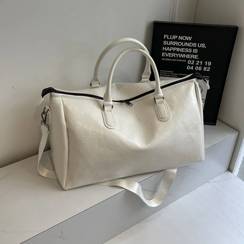 PU Leather Travel Duffel Bag – Oversized Weekender - Grace Beauty H&C