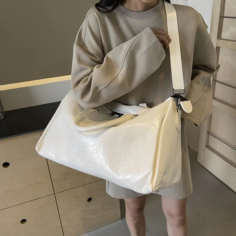 PU Leather Travel Duffel Bag – Oversized Weekender - Grace Beauty H&C