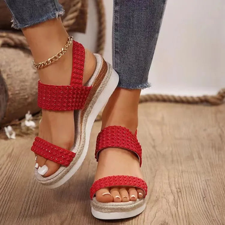 Peep Toe Wedge Sandals - Grace Beauty H&C