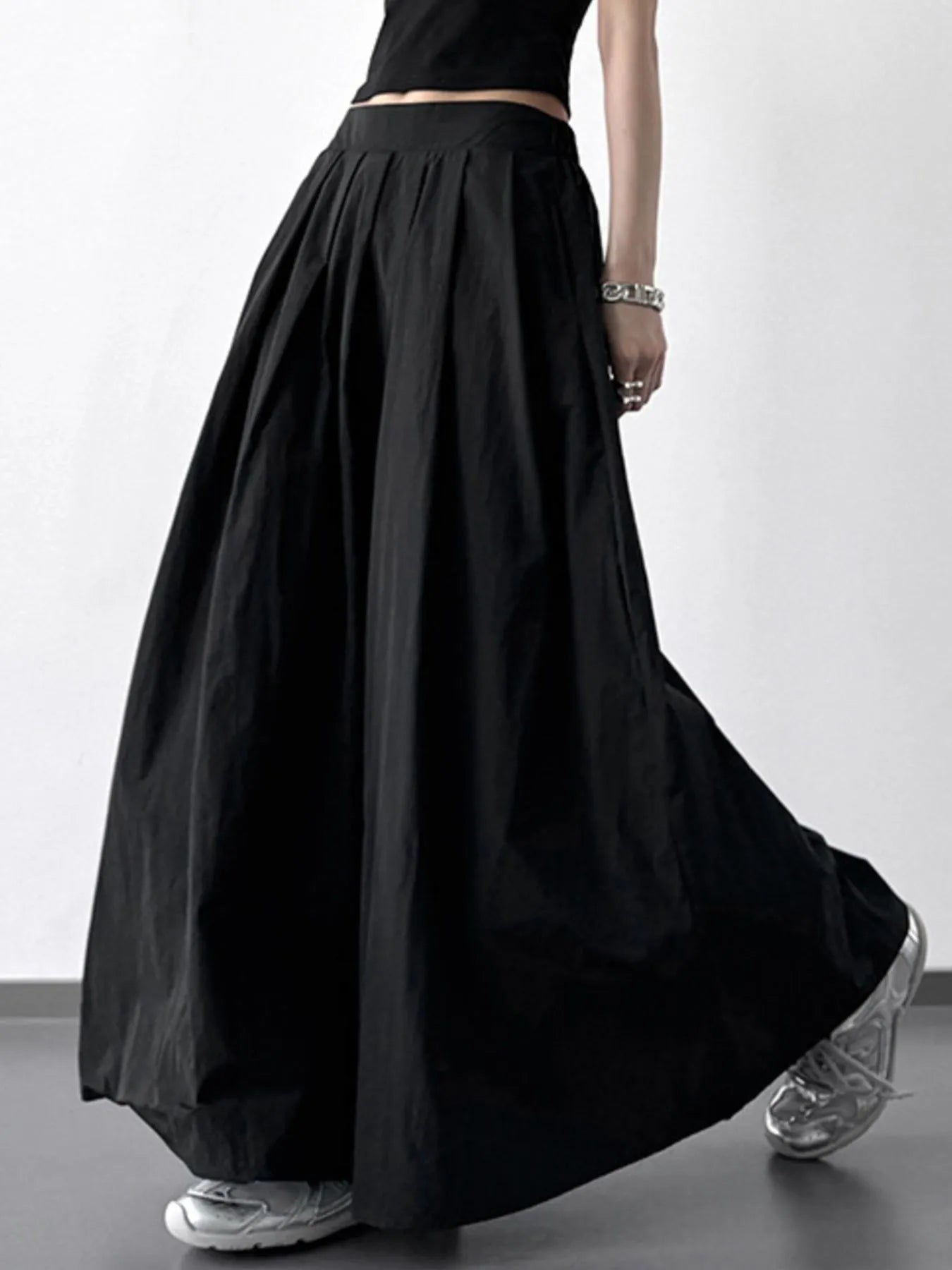Pleated Linen Maxi Skirt - Grace Beauty H&C