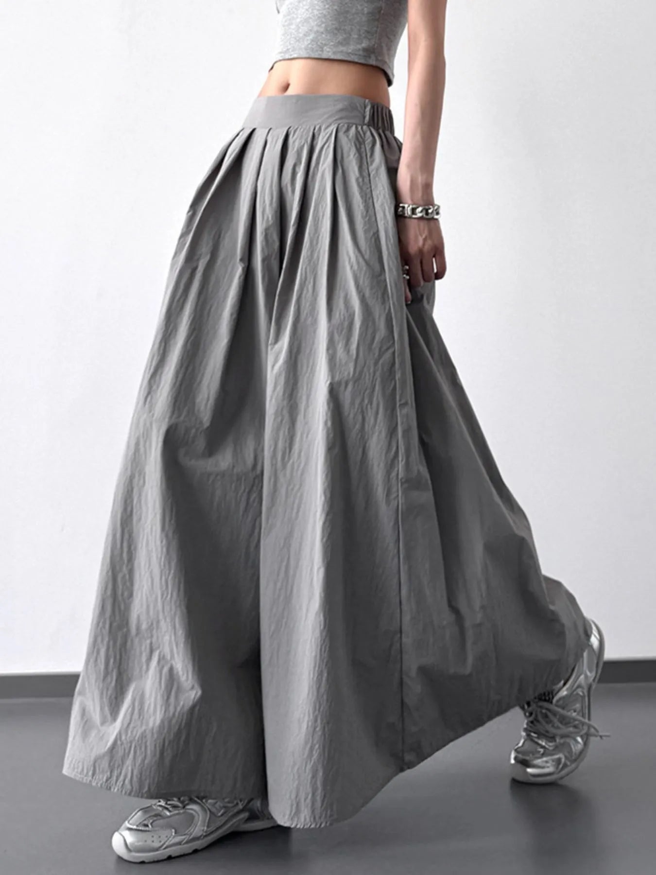 Pleated Linen Maxi Skirt - Grace Beauty H&C