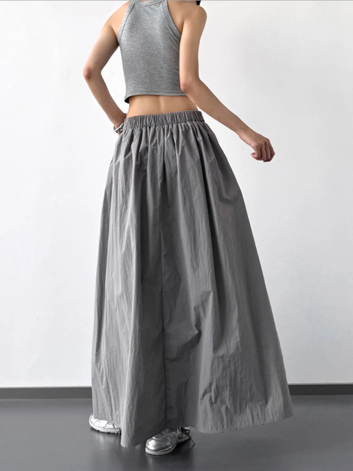 Pleated Linen Maxi Skirt - Grace Beauty H&C