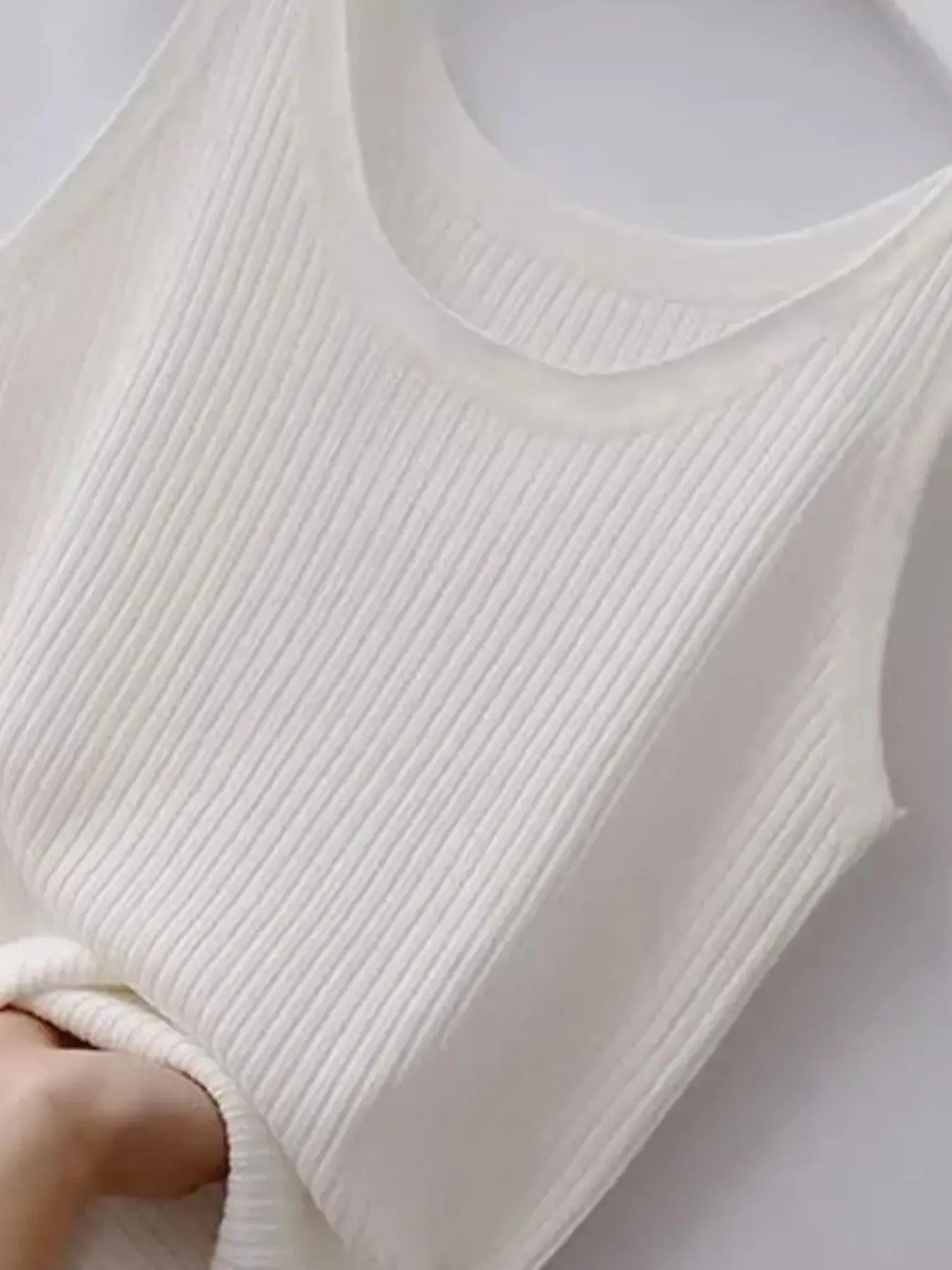 Plus Size Ribbed Knit Scoop Neck Tank Top - Grace Beauty H&C