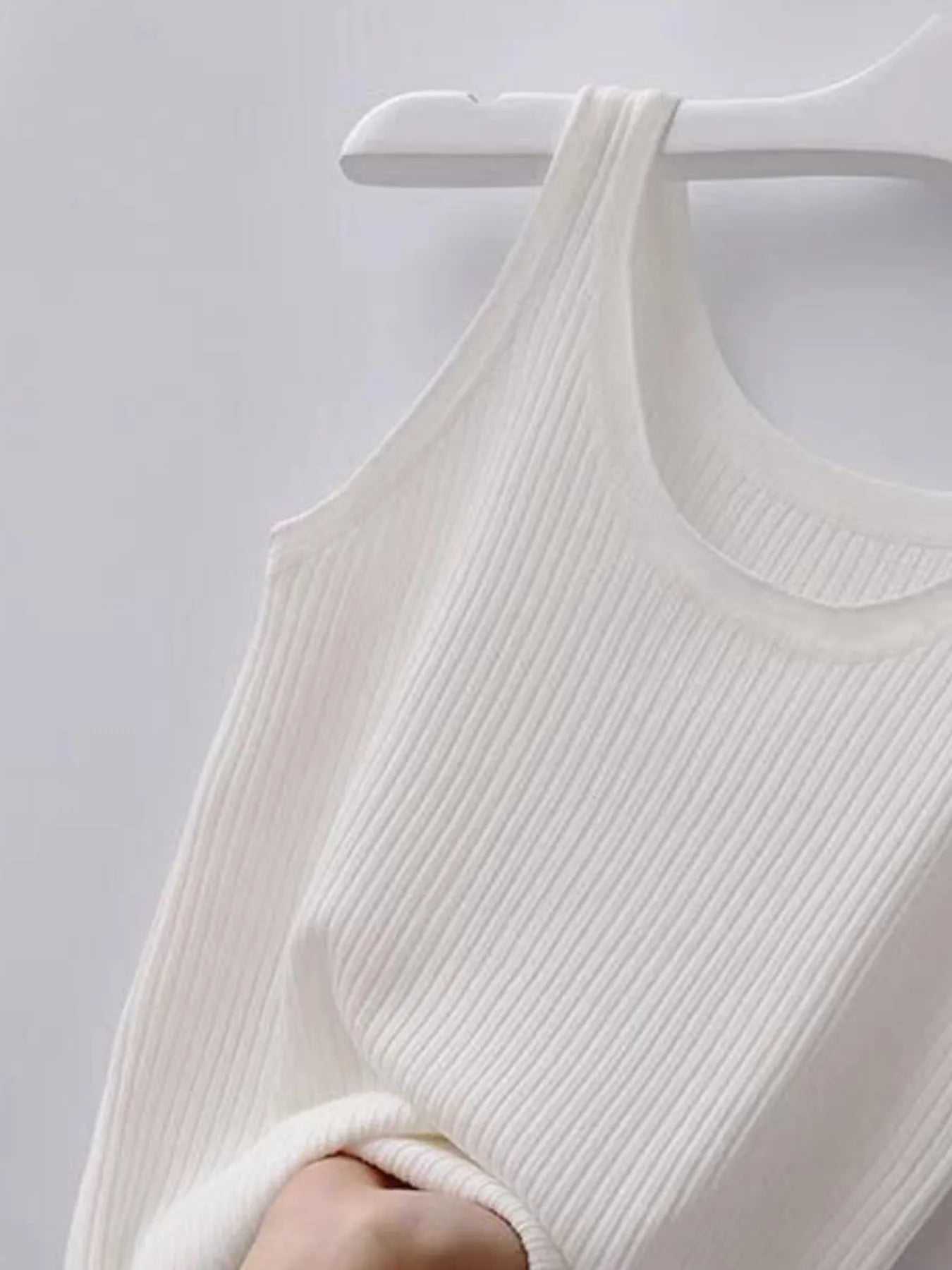 Plus Size Ribbed Knit Scoop Neck Tank Top - Grace Beauty H&C