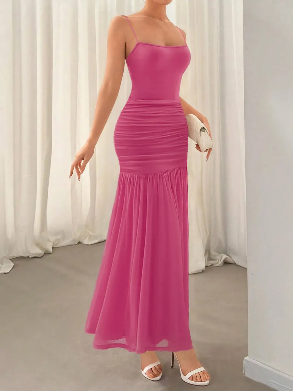 Ruched Maxi Cami Dress - Grace Beauty H&C