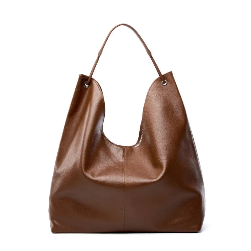 New Women's Large Capacity Genuine Leather Handbag Fashion Single Shoulder Underarm Bag for Ladies Commuting Stylish Girls Bag - Grace Beauty H&C