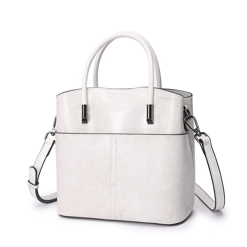 100% Genuine Leather Women Bucket Bag Casual ladies crossbody Hand Bag High Quality Cowhide Commuter Shoulder Bag for girls - Grace Beauty H&C
