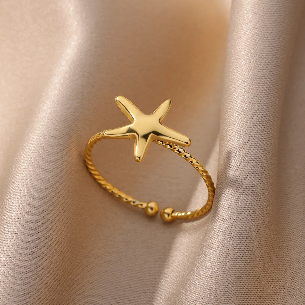 Stainless Steel Rings for Women Waterproof Open Gold Color Ring Wedding Couple Band Jewelry Gifts Free Shipping Items anillos - Grace Beauty H&C
