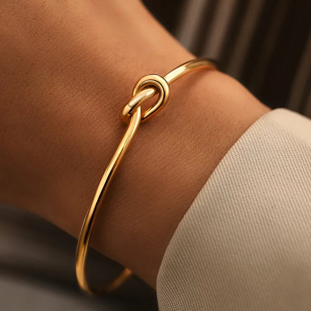 Stainless Steel Bracelets Vintage Men's Fashion Woven Twist Texture Bangles for Women Jewelry Statement Streetwear Goth Gifts - Grace Beauty H&C
