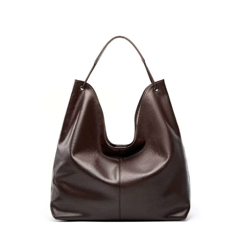 New Women's Large Capacity Genuine Leather Handbag Fashion Single Shoulder Underarm Bag for Ladies Commuting Stylish Girls Bag - Grace Beauty H&C
