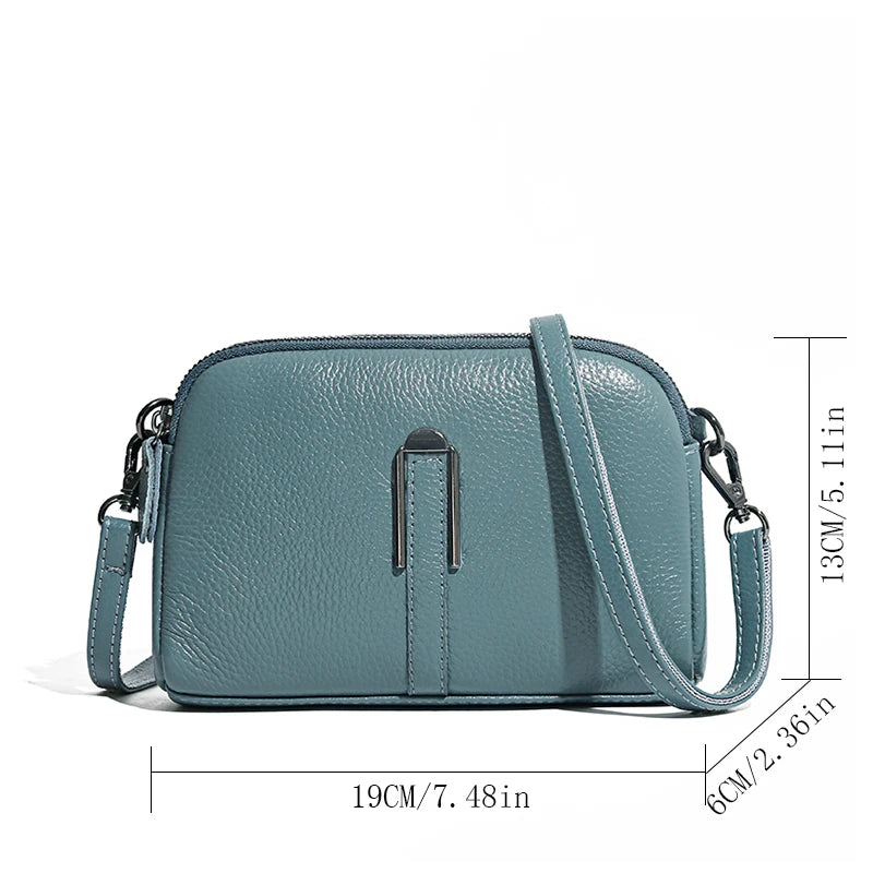 Genuine Leather Bag Luxury Women's Crossbody Bag for Woman Female Solid Color Clutch Phone Bags Shoulder Bag Messenger Bag Sac - Grace Beauty H&C