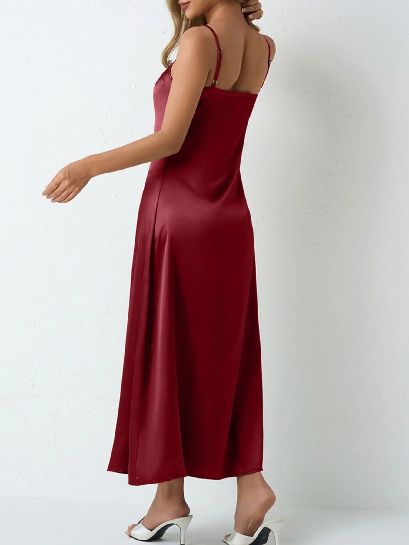 Satin Cowl Neck Cami Dress - Grace Beauty H&C