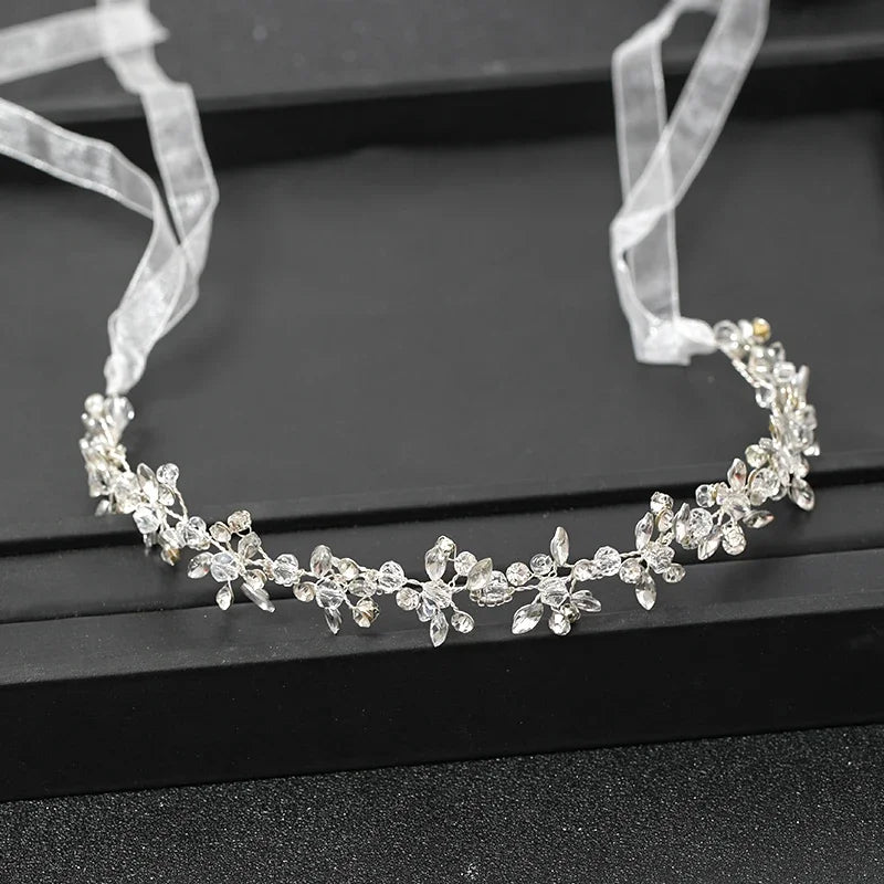Silver Color Headbands For Women Bride Handmade Crystal Rhinestone Tiaras Hairbands Wedding Hair Accessories Queen Headband Gift - Grace Beauty H&C