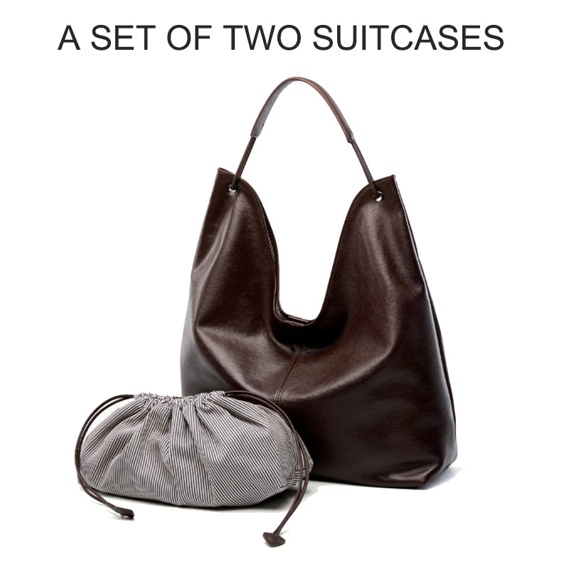 New Women's Large Capacity Genuine Leather Handbag Fashion Single Shoulder Underarm Bag for Ladies Commuting Stylish Girls Bag - Grace Beauty H&C