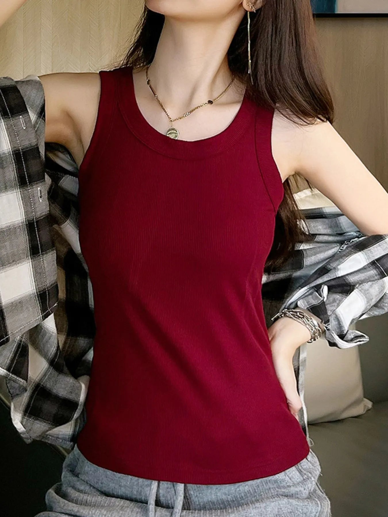 Scoop Neck Tank Top - Grace Beauty H&C