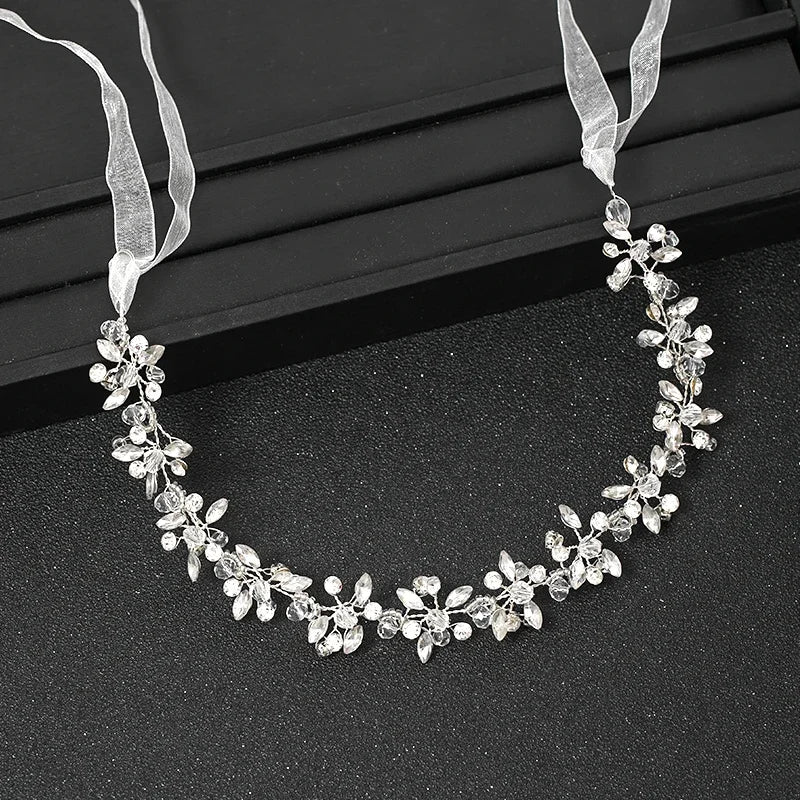 Silver Color Headbands For Women Bride Handmade Crystal Rhinestone Tiaras Hairbands Wedding Hair Accessories Queen Headband Gift - Grace Beauty H&C