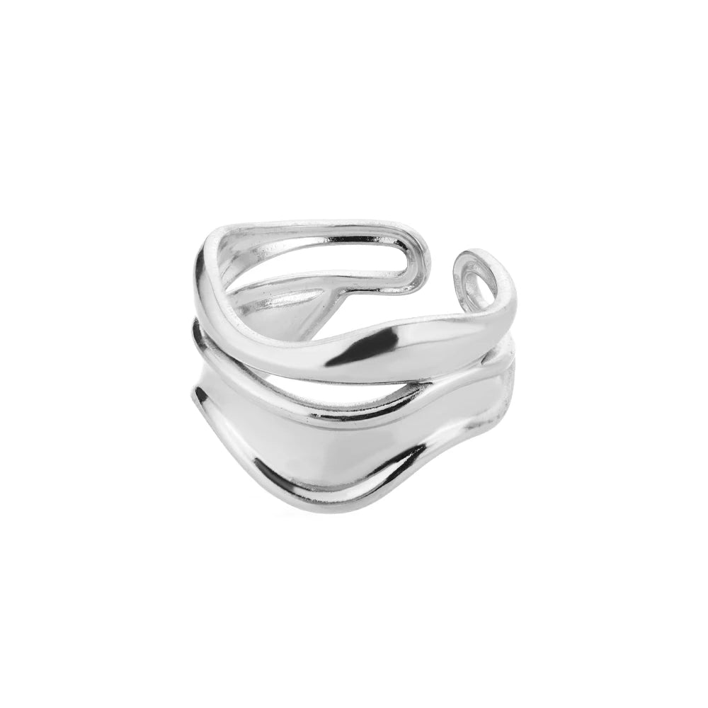 Stainless Steel Rings for Women Waterproof Open Gold Color Ring Wedding Couple Band Jewelry Gifts Free Shipping Items anillos - Grace Beauty H&C